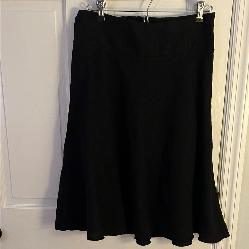 NIC+ZOE Classic Black A-Line Linen Blend Skirt size 4